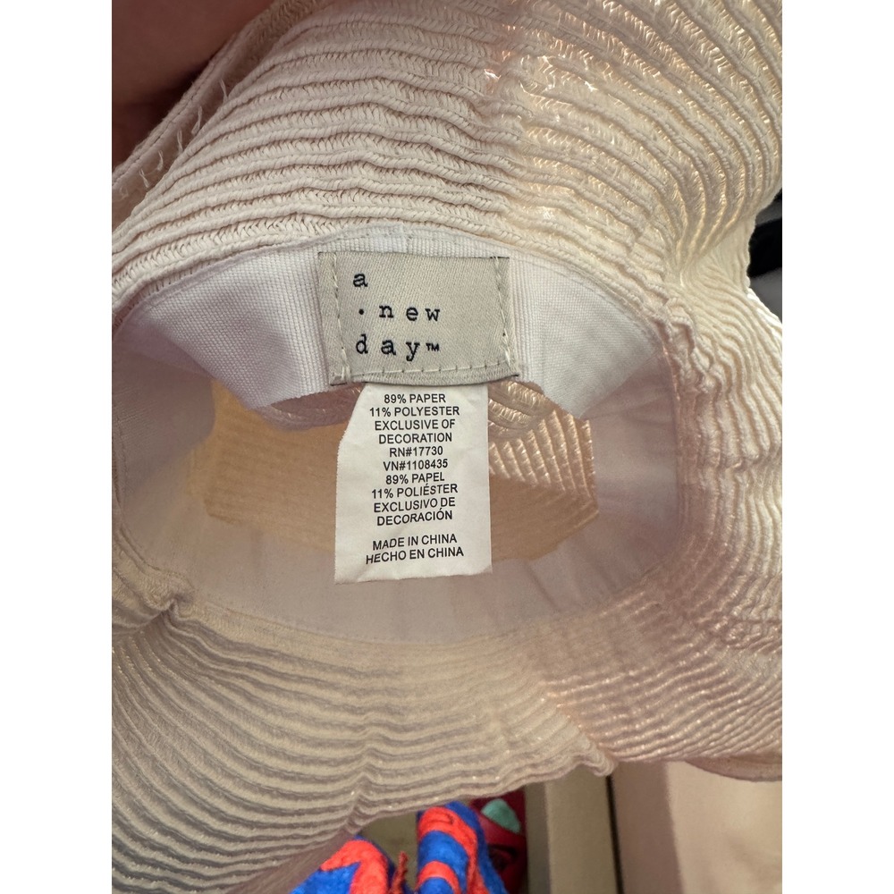 A New Day Floppy Sun Hat‎ Beach Pool Vacation Travel Paper Blend